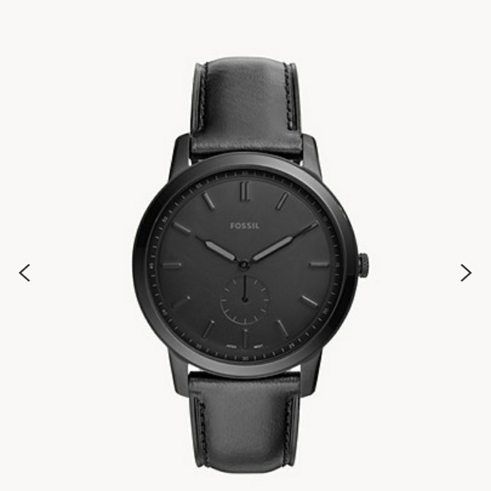 The Minimalist Two-Hand Black Leather Watch